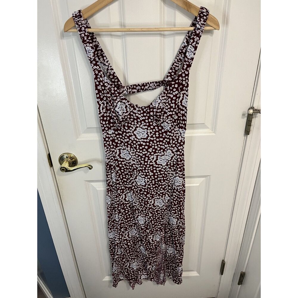 LA Hearts Floral Open Back Midi Dress with Slit Size Medium